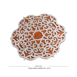 TAPETE MADERA MANDALA 6 22 CM