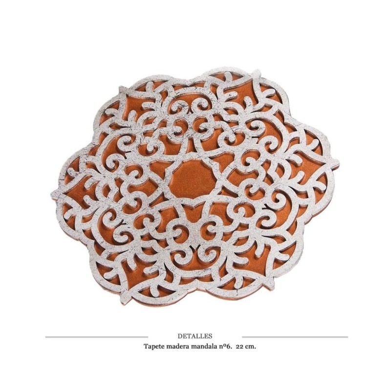 TAPETE MADERA MANDALA 6 22 CM