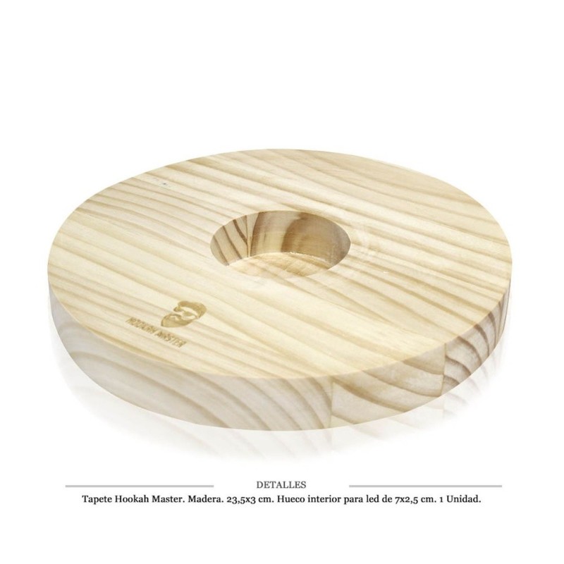 TAPETE HOOKAH MASTER MADERA C/HUECO LED 23,5X3 CM