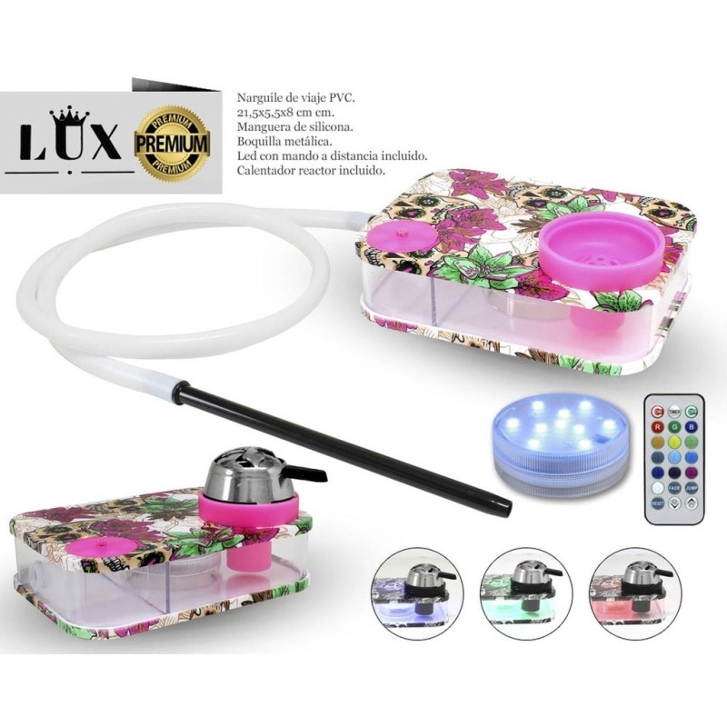 NARGUILE LUX TRAVEL KATR. ROSA 21,5X15,5X8CM 1MG