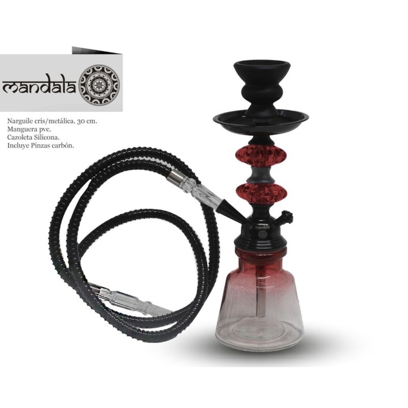NARGUILE MANDALA CRISTAL MINI NEW RED 30CM 1MG