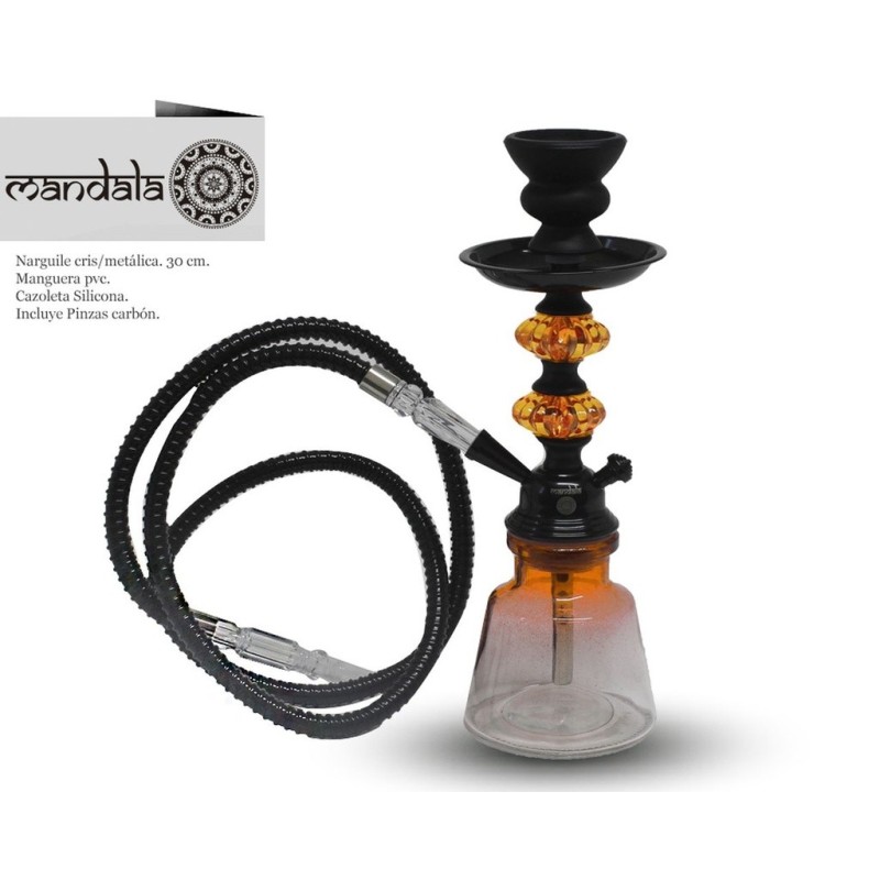 NARGUILE MANDALA CRISTAL MINI NEW ORANGE 30CM 1MG
