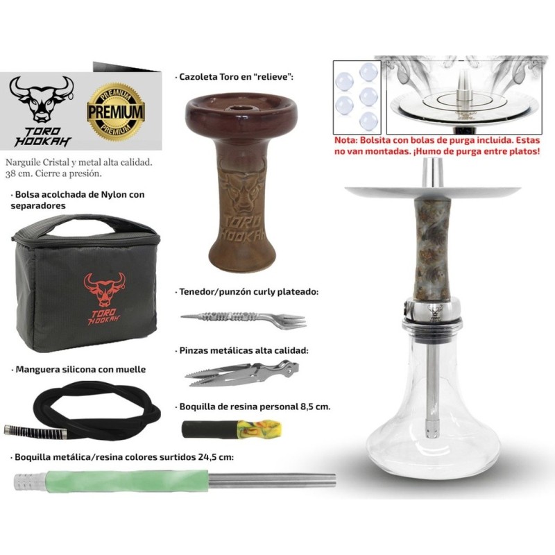 NARGUILE RESINA TORO VOLCANO VERDE 38CM