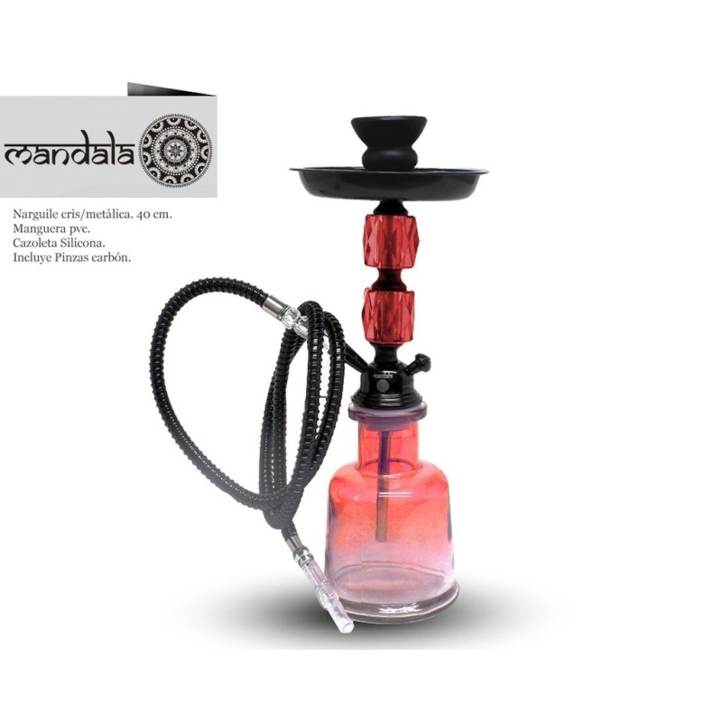 NARGUILE MANDALA CRISTAL NEW 2 RED 40 CM