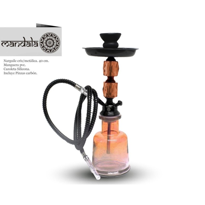 NARGUILE MANDALA CRISTAL NEW 2 ORANGE 40 CM