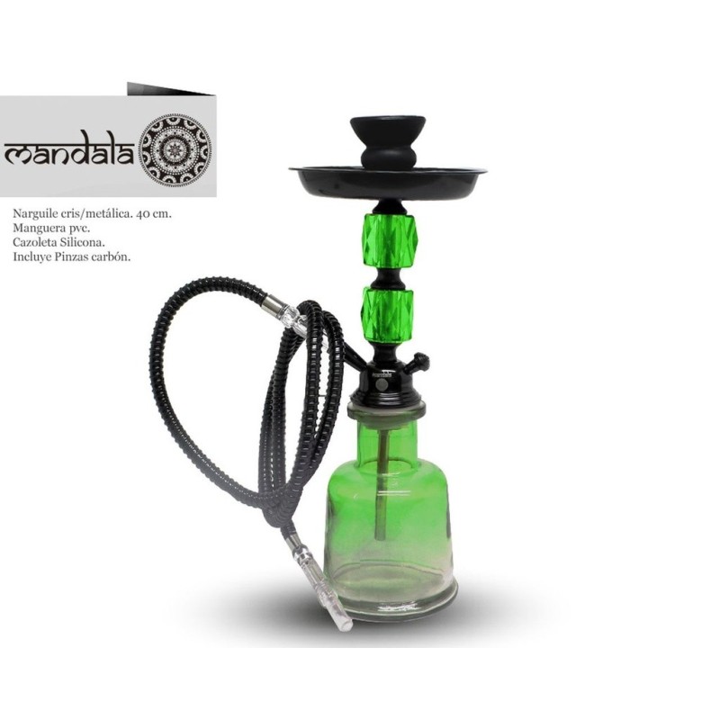 NARGUILE MANDALA CRISTAL NEW 2 GREEN 40 CM