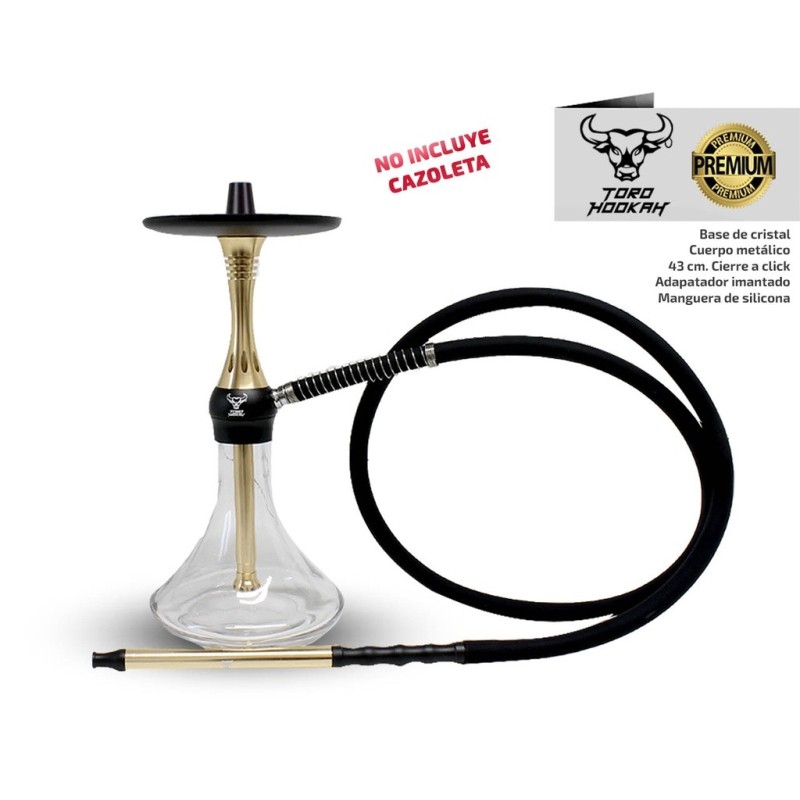 NARGUILE HOOKAH TORO ALFA DORADA 43 CM