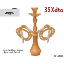 NARQUILE CRIS MET ATOMIC ALLGLASS AMB 45C 2M