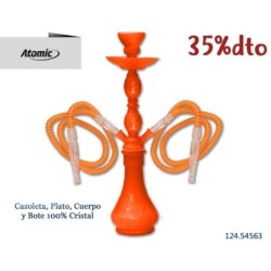 NARQUILE CRIS MET ATOMIC ALLGLASS NAR. 45C 2M