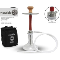 NARGUILE MANDALA Z-13 SILVER-RED 60CM 1MG + BAG