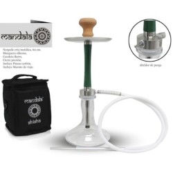 NARGUILE MANDALA Z-13 SILVER-GREEN 60CM 1MG + BAG