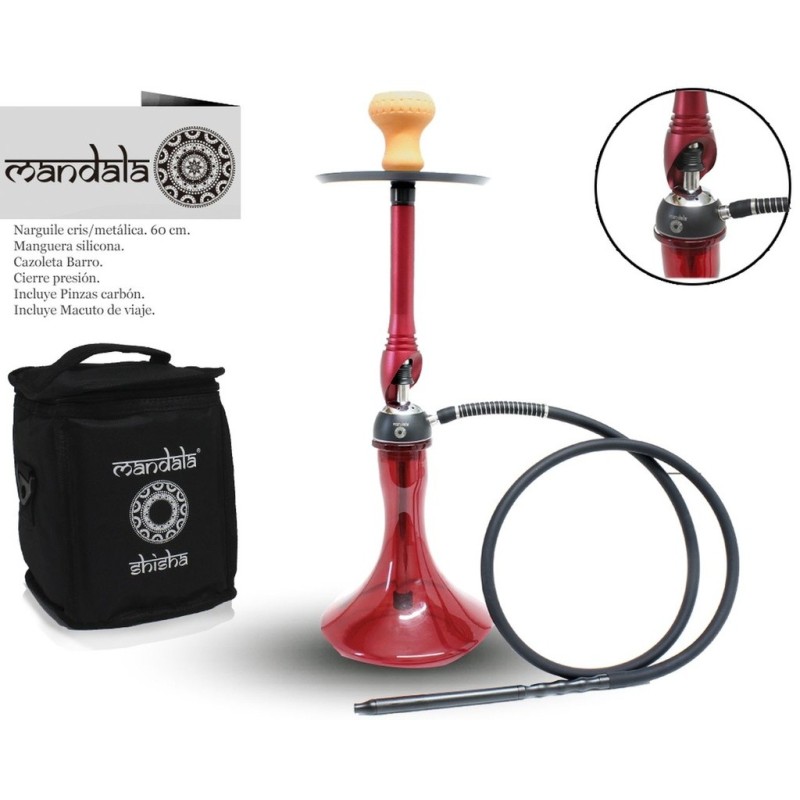 NARGUILE MANDALA Z-19 RED 65CM 1MG + BAG