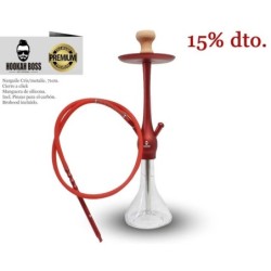 NARGUILE HOOKAH BOSS METAL GR ROJA 71CM 1MG