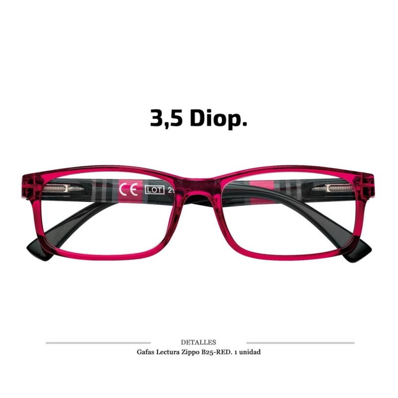 GAFAS LECTURA ZIPPO B25 RED 3.5 DIOP 1 UD