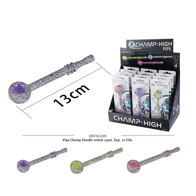 PIPA CRISTAL CHAMP DOODLE 13CM 12 UDS