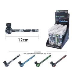 PIPA CRISTAL CHAMP MILITARY 16,5CM+FILTROS 12 UDS