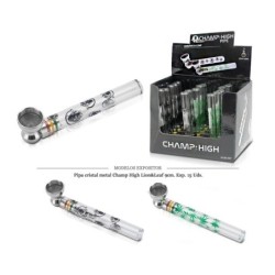 PIPA CRISTAL/METAL CHAMP HIGH LION&LEAF 9CM 15 UDS