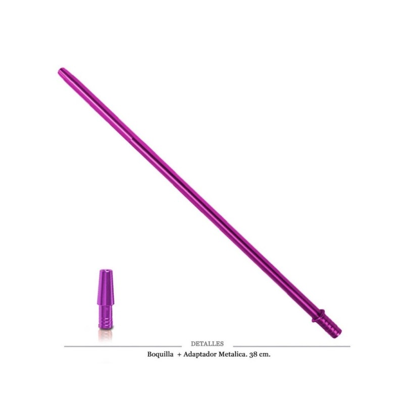 BOQUILLA MANGUERA METALICA ROSA 38CM APROX 1 UD