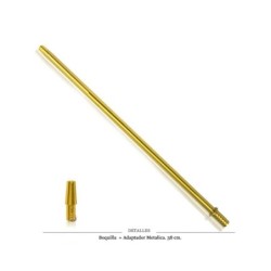BOQUILLA MANGUERA METALICA DORADA 38CM APROX 1 UD
