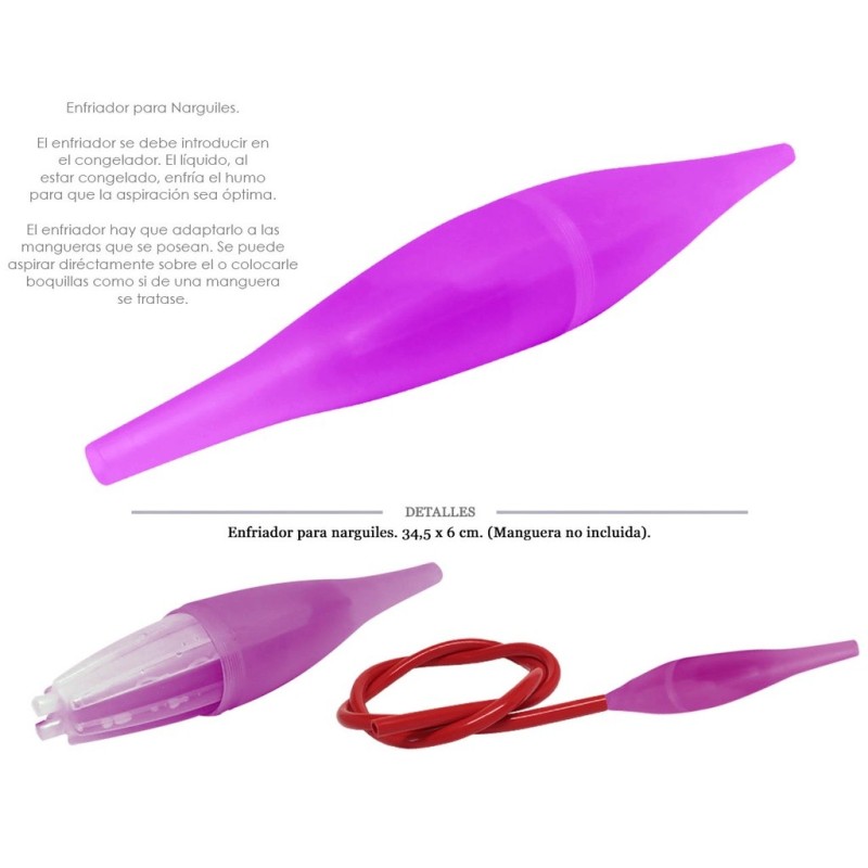 ENFRIADOR MANGUERA NARGUILE ROSA 35 CM 1 UD