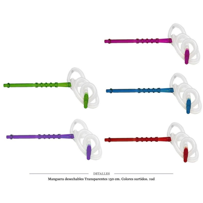 MANGUERA DESECHABLE NARGUILE TRANSP 150 CM 1 UD