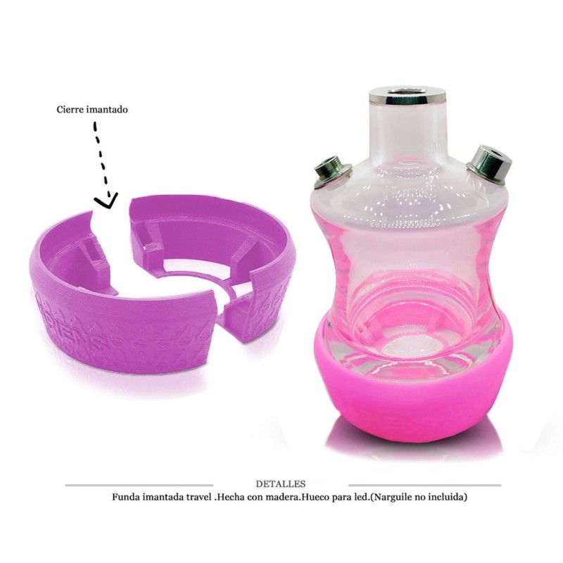 FUNDA TRAVEL CON HUECO PARA LED ROSA