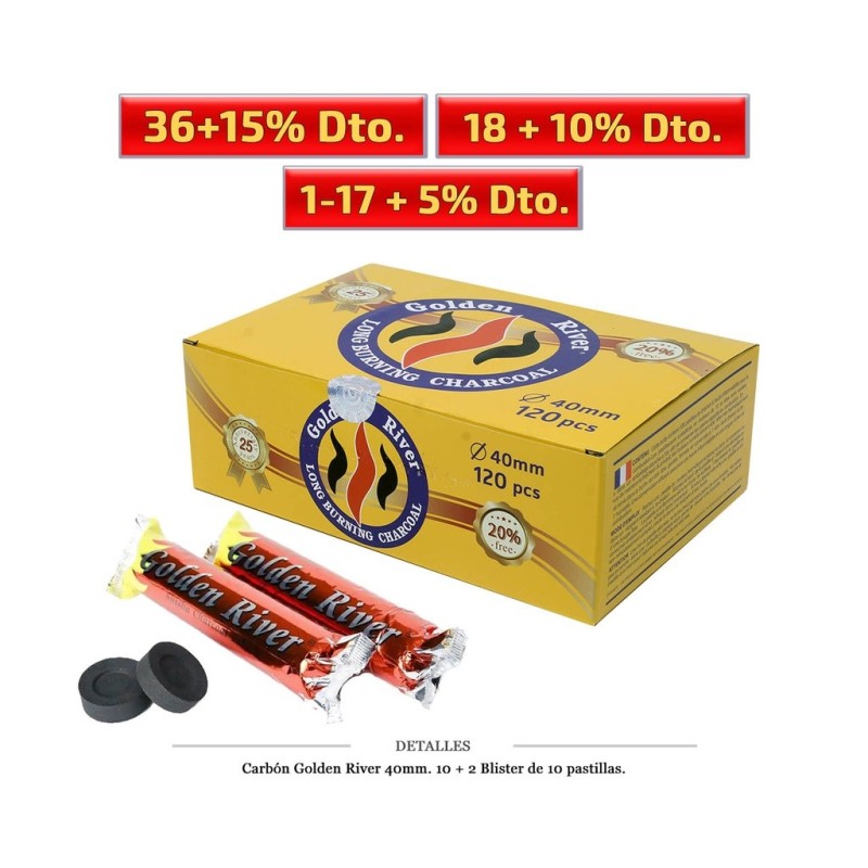 CARBON GOLDEN RIVER 40 MM 10+2 UDS