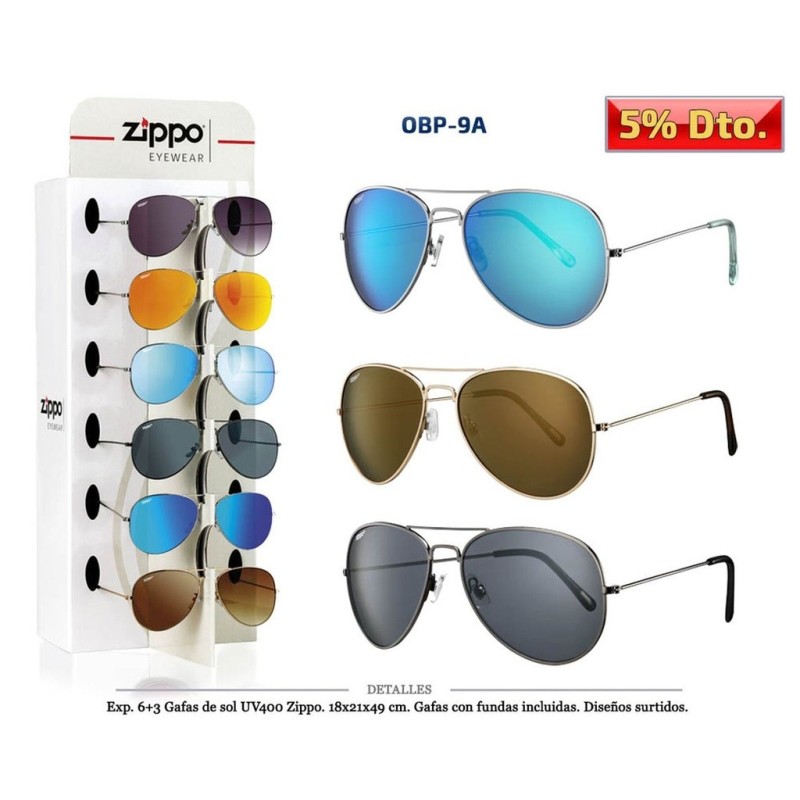 GAFAS SOL ZIPPO UV400 OBP-9A 9 UDS