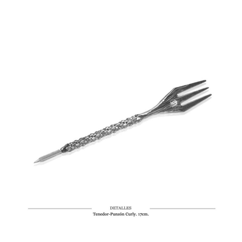 TENEDOR PUNZON CURLY PLATA 1 UD