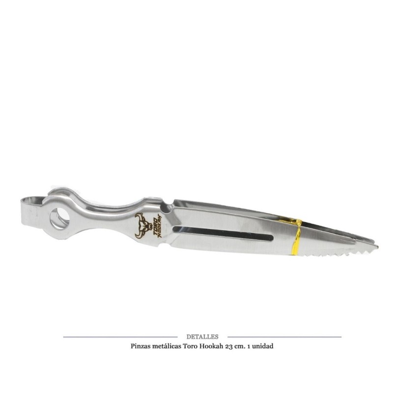 PINZAS METALICAS TORO HOOKAH PLATA 23 CM 1 UD