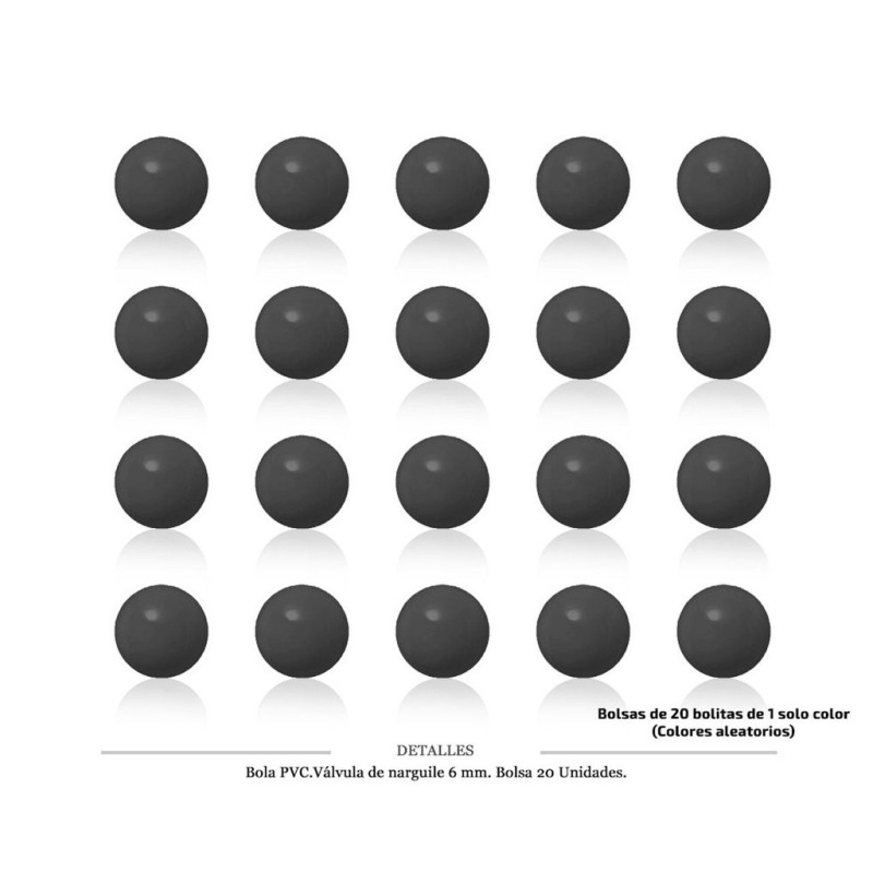 BOLA VALVULA PVC 6MM 20 UDS
