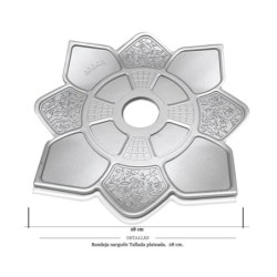 BANDEJA NARGUILE TALLADA PLATEADA 28 CM 1 UD