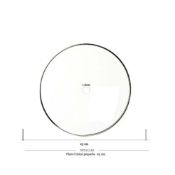 PLATO CRISTAL PEQUEÑO BORDE NEGRO 23CM 1 UD