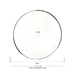 PLATO CRISTAL GRANDE BORDE NEGRO 25CM 1 UD