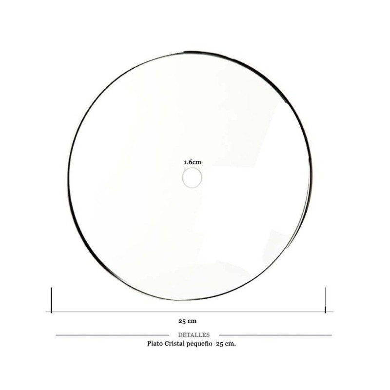 PLATO CRISTAL GRANDE BORDE NEGRO 25CM 1 UD