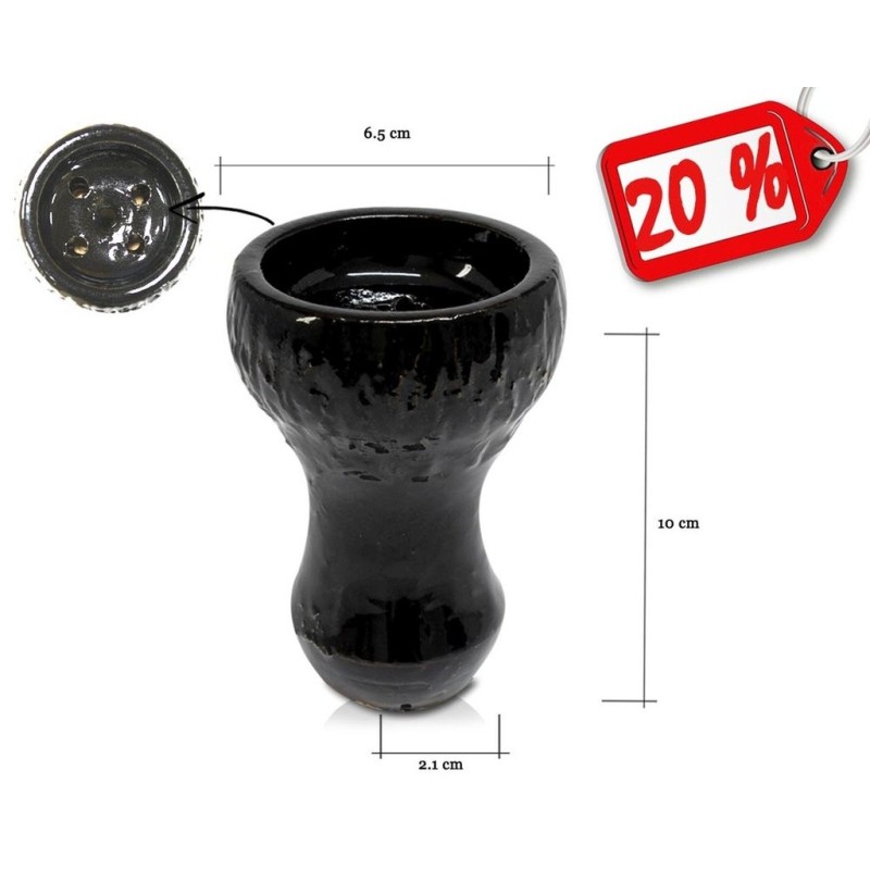 CAZOLETA BARRO HELIUM NEGRA 6,5X2,1X10 CM