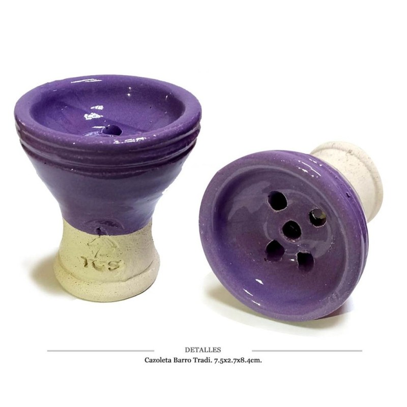 CAZOLETA BARRO CHAMOTA TRADI VIOLETA 7.5X2.7X8.4 CM