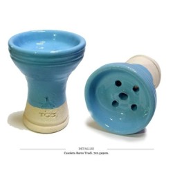 CAZOLETA BARRO CHAMOTA TRADI CELESTE 7X2.5X9 CM