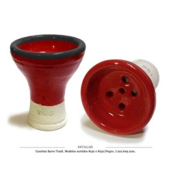 CAZOLETA BARRO CHAMOTA TRADI ROJA/NEGRA 7.2X2.7X8.8 CM