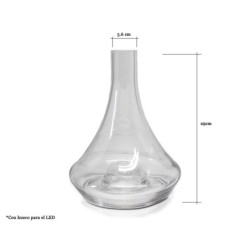 BASE NARGUILE TRANSPARENTE PARA LED 29X5,6X27 CM