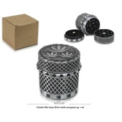 GRINDER MET IMAN SILVER ANTIK 40X45MM 4P 1 UD