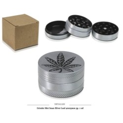 GRINDER MET IMAN SILVER LEAF 40X25MM 3P 1 UD