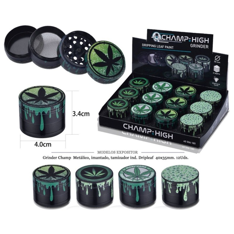 GRINDER CHAMP MET I.T.IND. DRIPLEAF 40X35MM 12 UDS