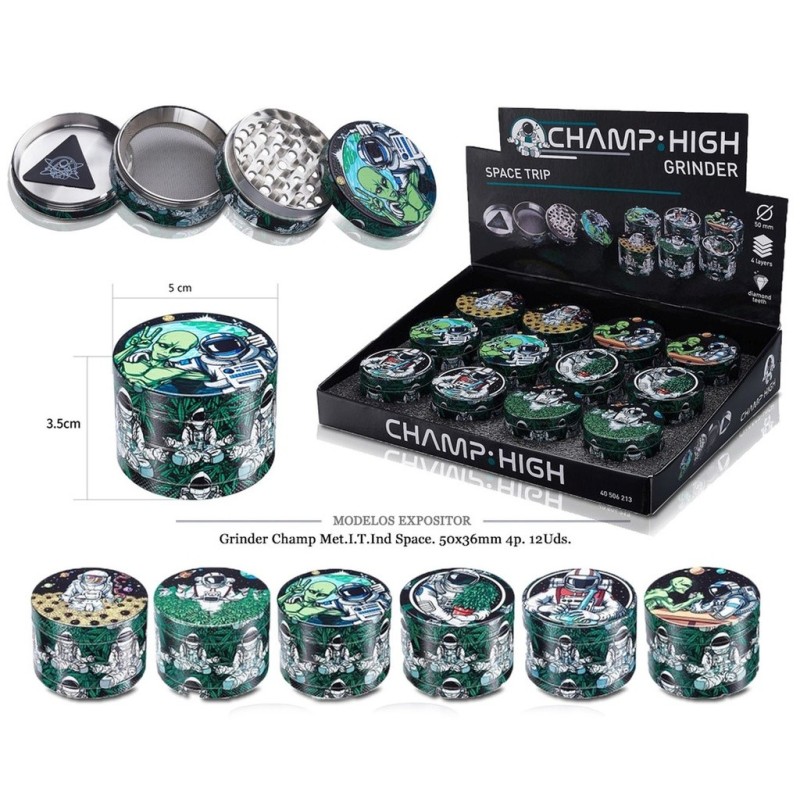 GRINDER CHAMP MET I.T.IND. SPACE 50X36MM 4P 12 UDS