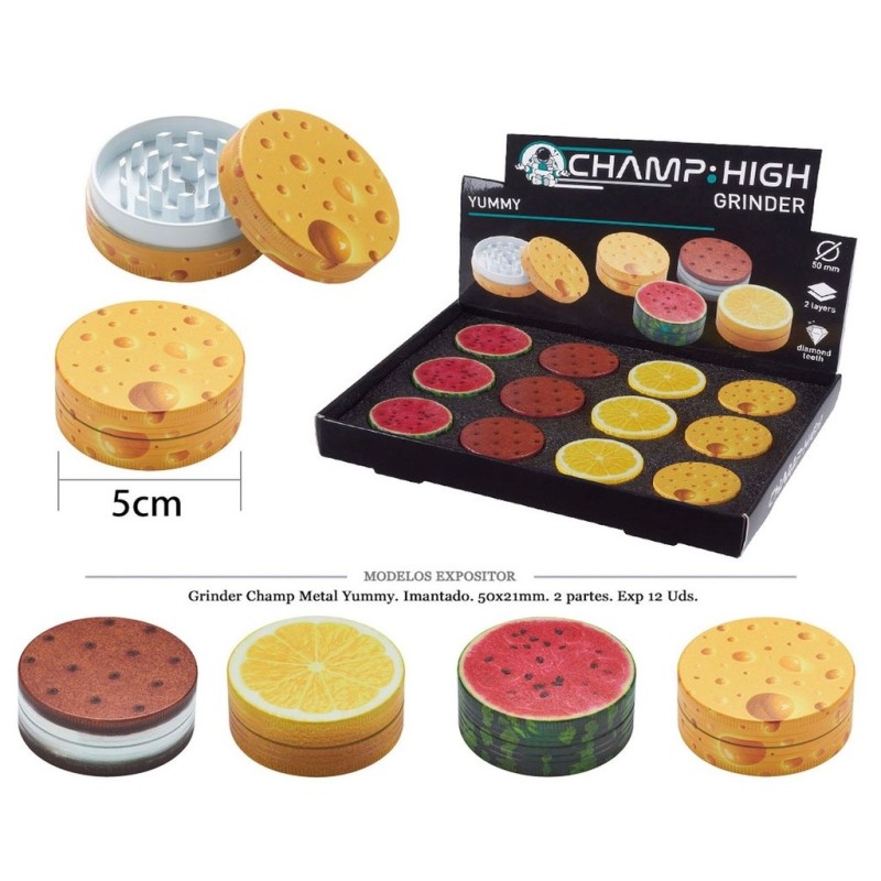GRINDER CHAMP MET I. YUMMY 50X21MM 2P 12 UDS