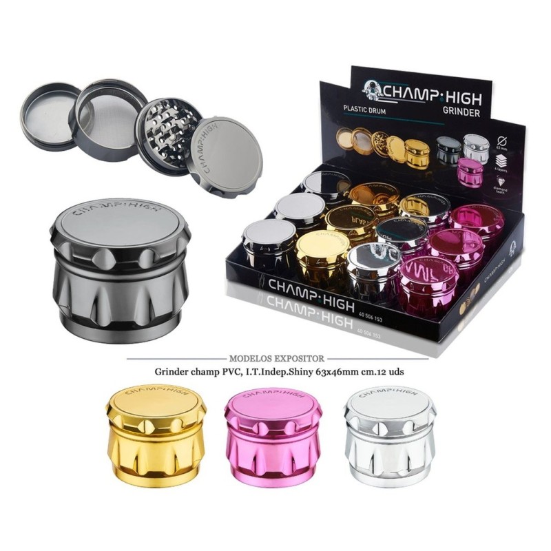 GRINDER CHAMP PVC I.T. INDEP. SHINY 63X46MM 12 UDS