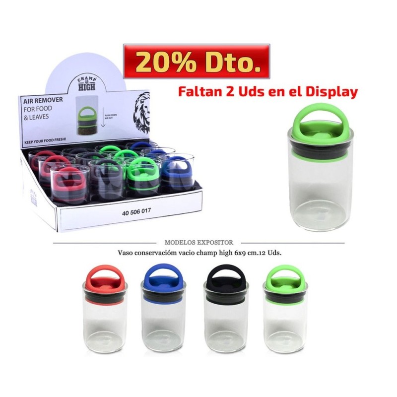 VASO CONSERVACION VACIO CHAMP HIGH 6X9CM 12 UDS