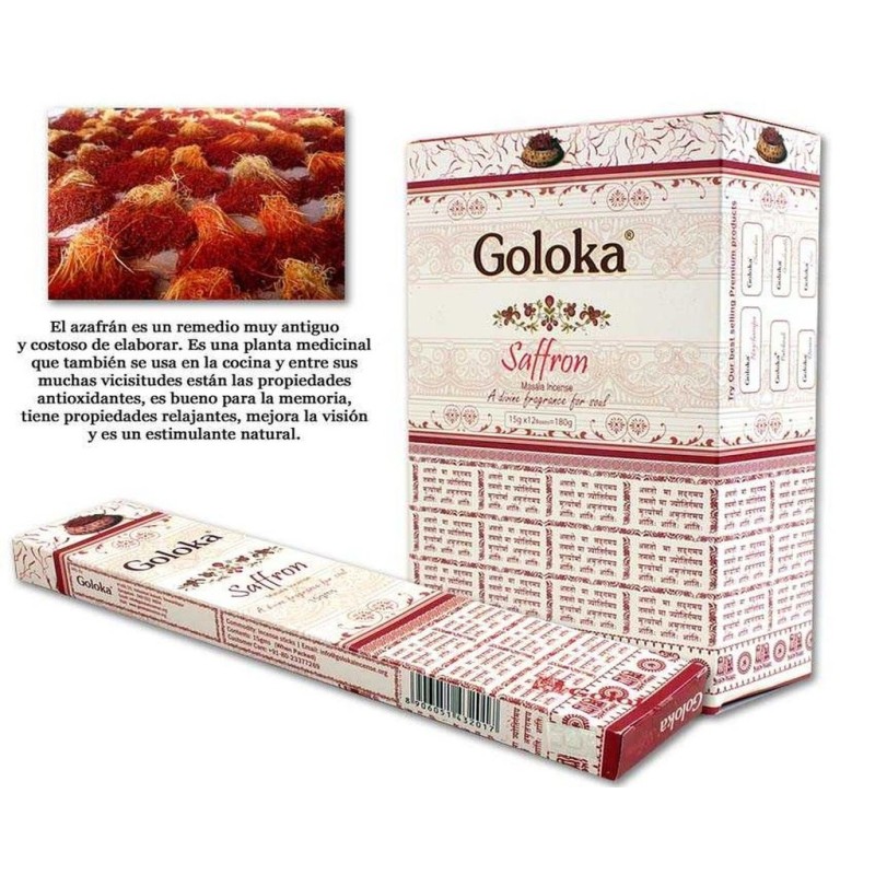 INCIENSO GOLOKA SAFFRON 15GR 12 UDS