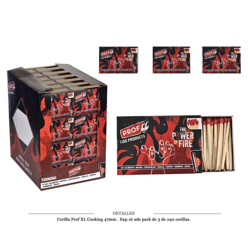 CERILLA PROF COCINA 47MM 16 PACKS DE 3X240 UDS