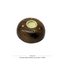 INCENSARIO MADERA REDONDO 4.5 CM